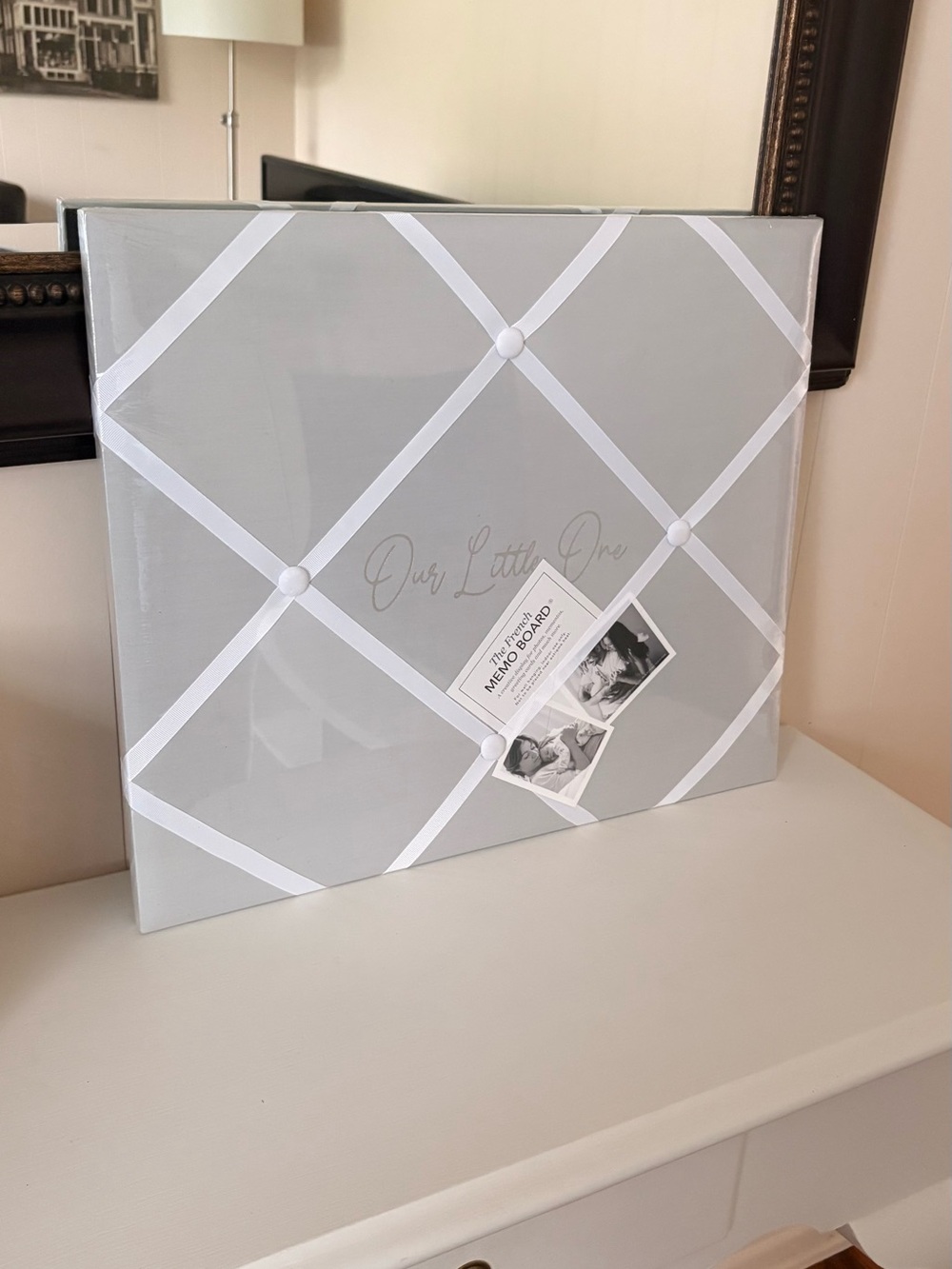 Gray Ribbon French Memo Board